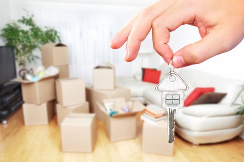 Careful loading of boxes and household items into a van