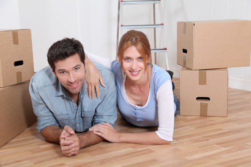 Prepared moving boxes for a local removals van service