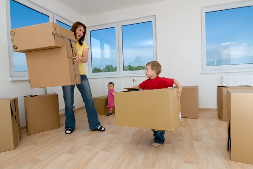 Boxes and furniture being loaded for a Thornton Heath relocation