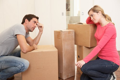 Household furniture being prepared for a Thornton Heath relocation