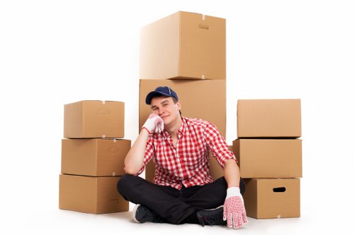Careful loading of household furniture for moving day
